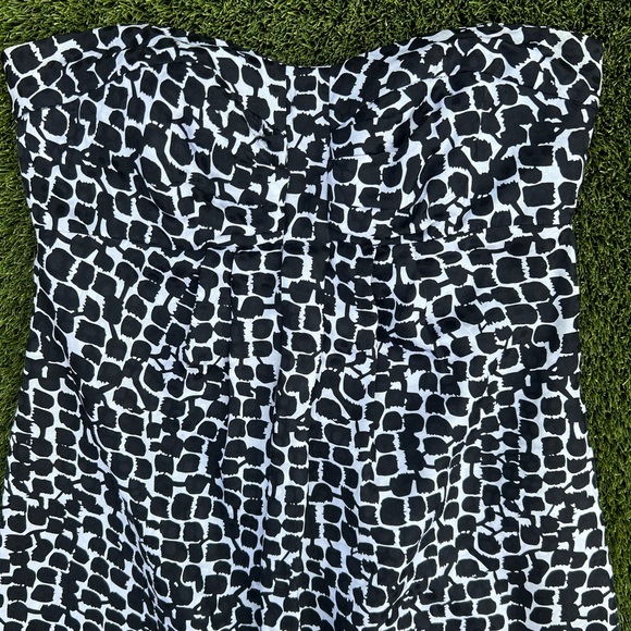 White House Black Market Strapless Silk Dotted Bubble Mini Dress Size 2 - Picture 5 of 13